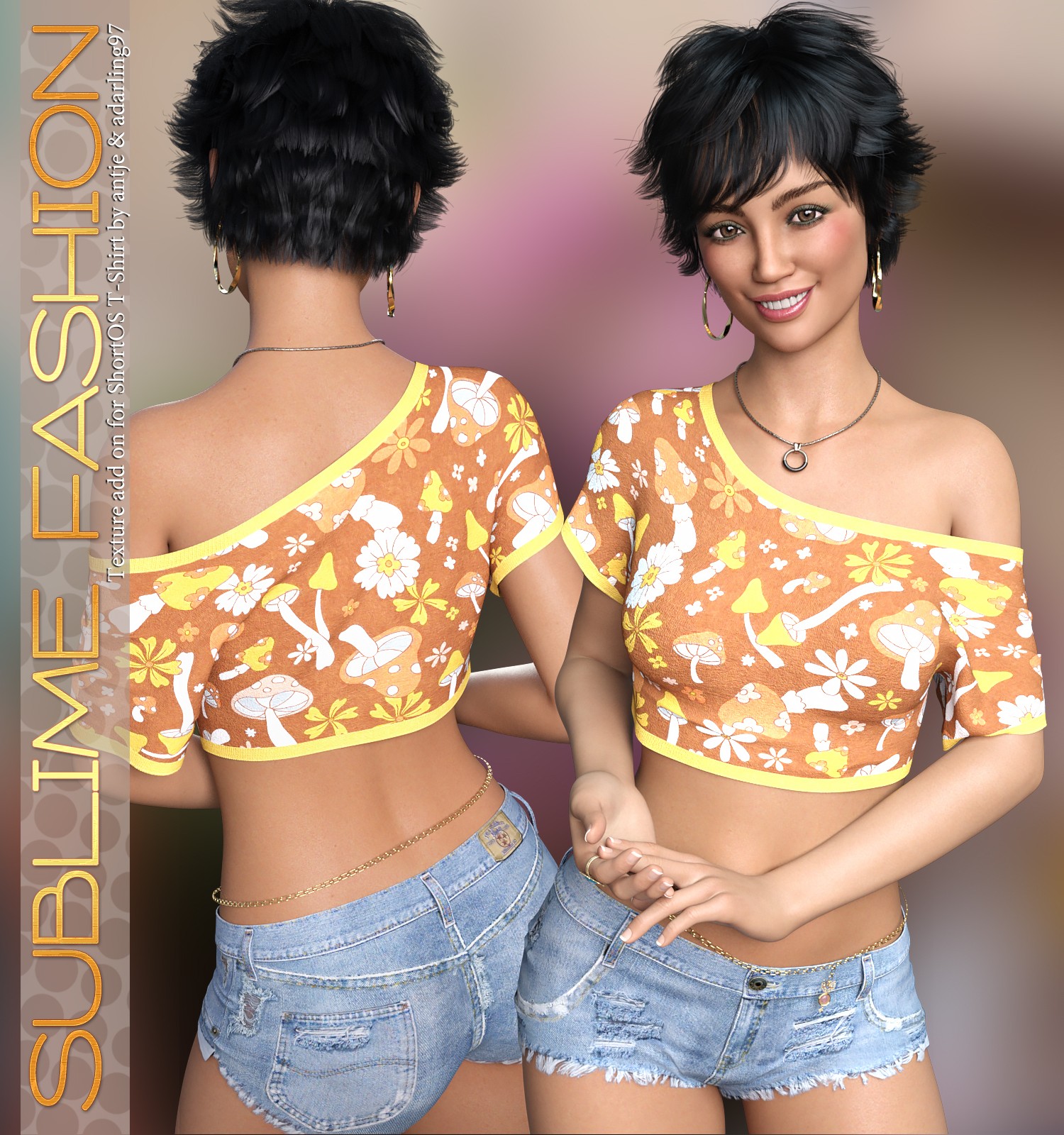 Sublime Fashion for D-Force Short Off-Shoulder T-Shirt by N/A