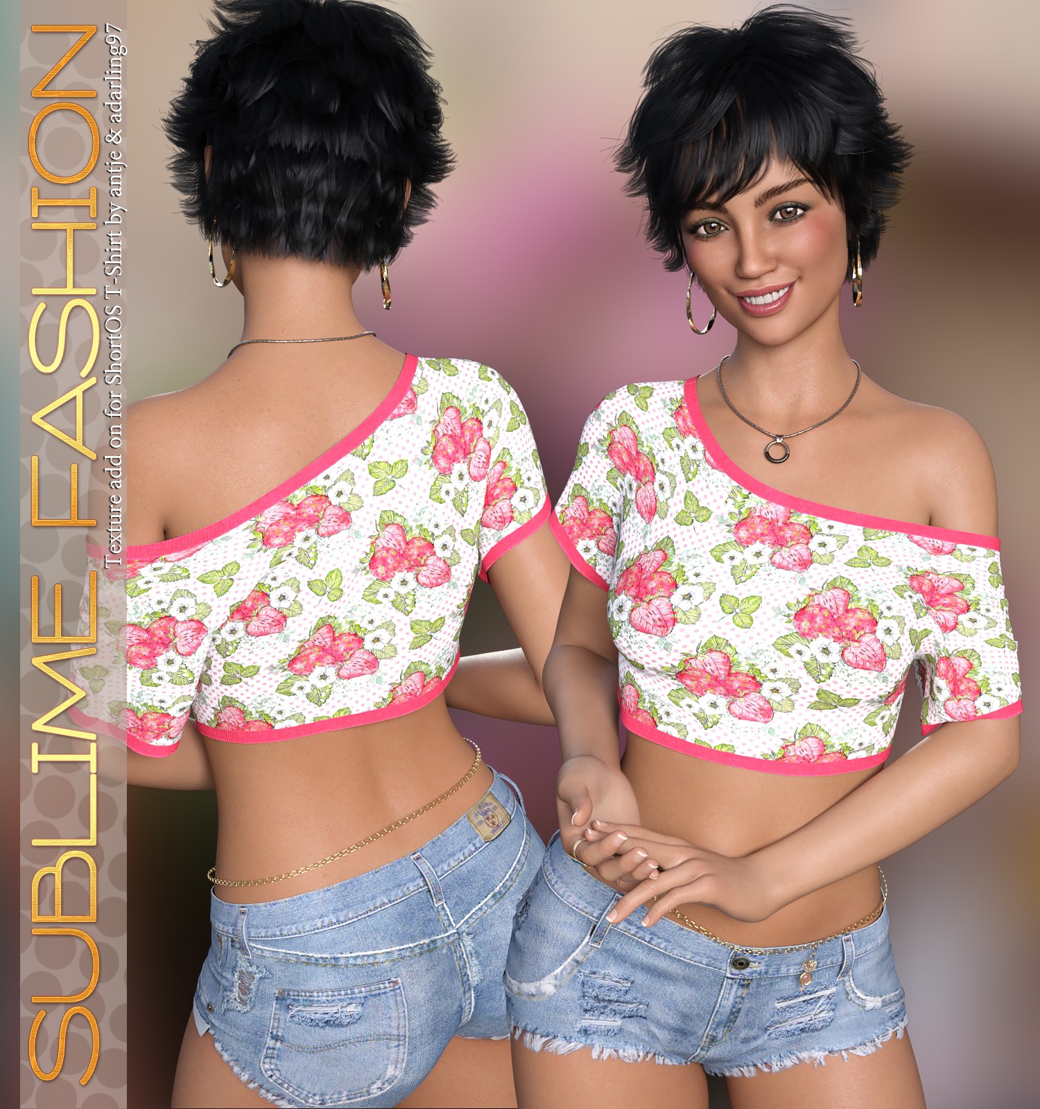 Sublime Fashion for D-Force Short Off-Shoulder T-Shirt by N/A