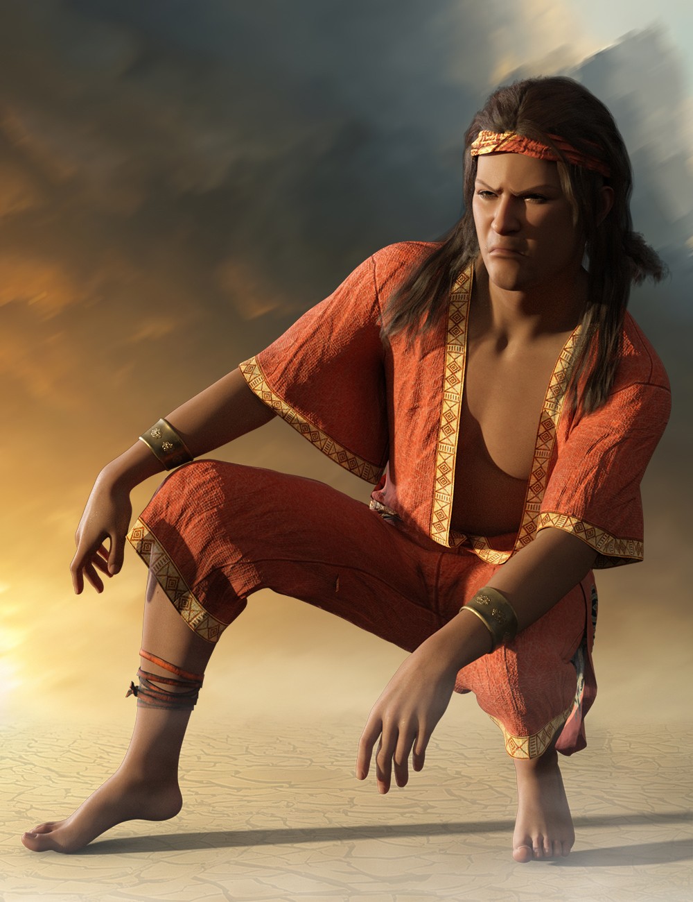 dForce Warrior Monk Outfit for Genesis 9 by N/A