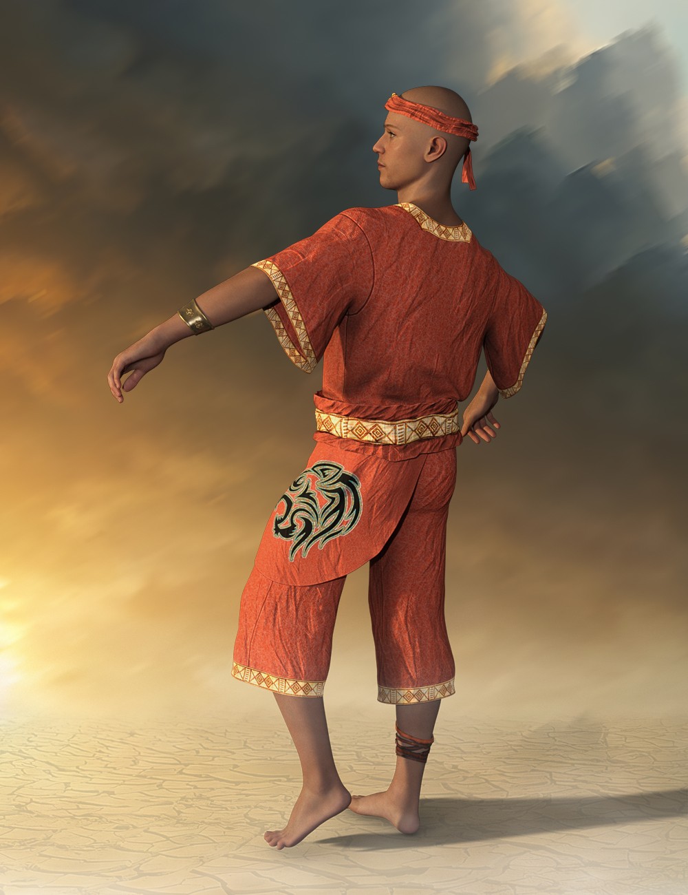 dForce Warrior Monk Outfit for Genesis 9 by N/A