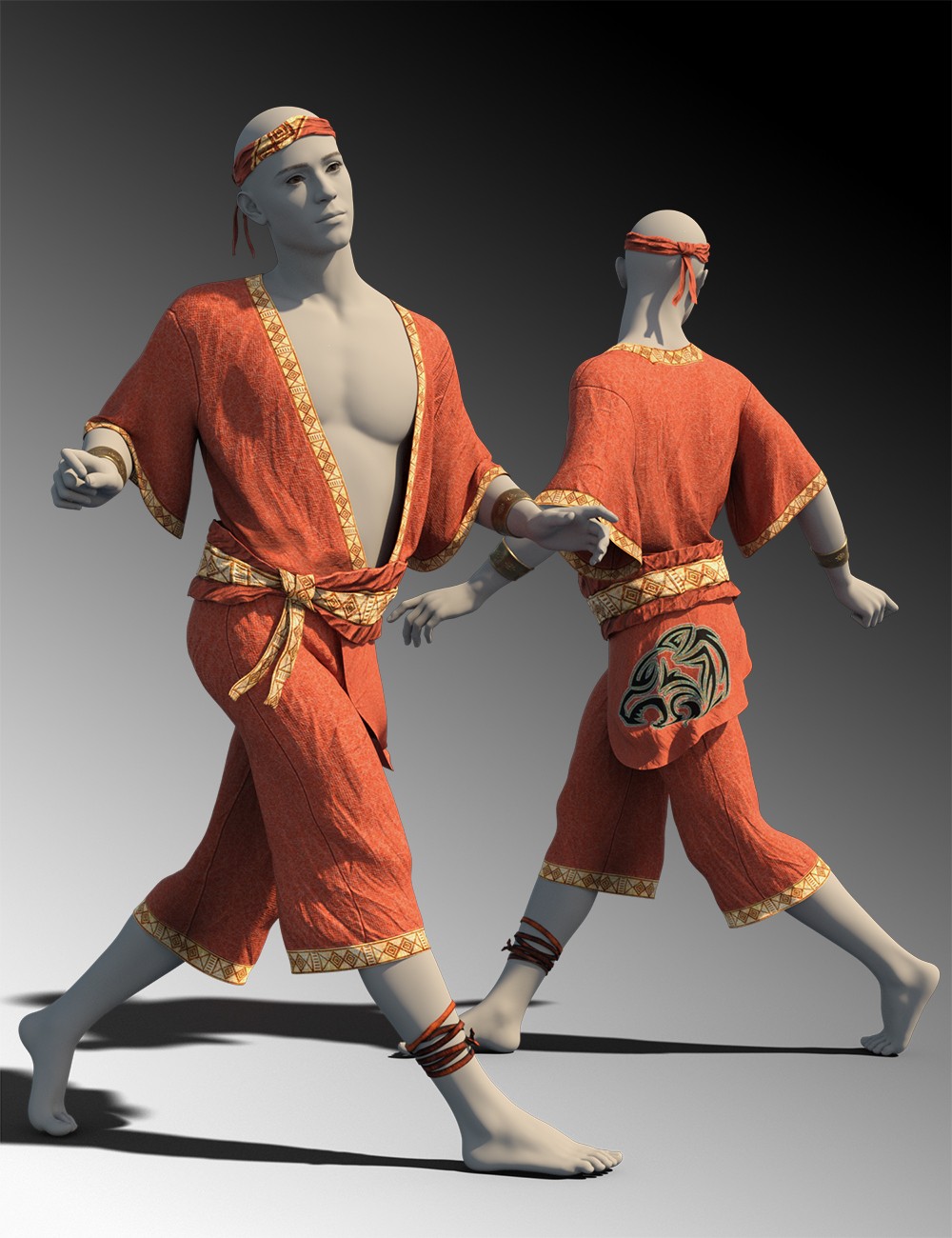 dForce Warrior Monk Outfit for Genesis 9 by N/A