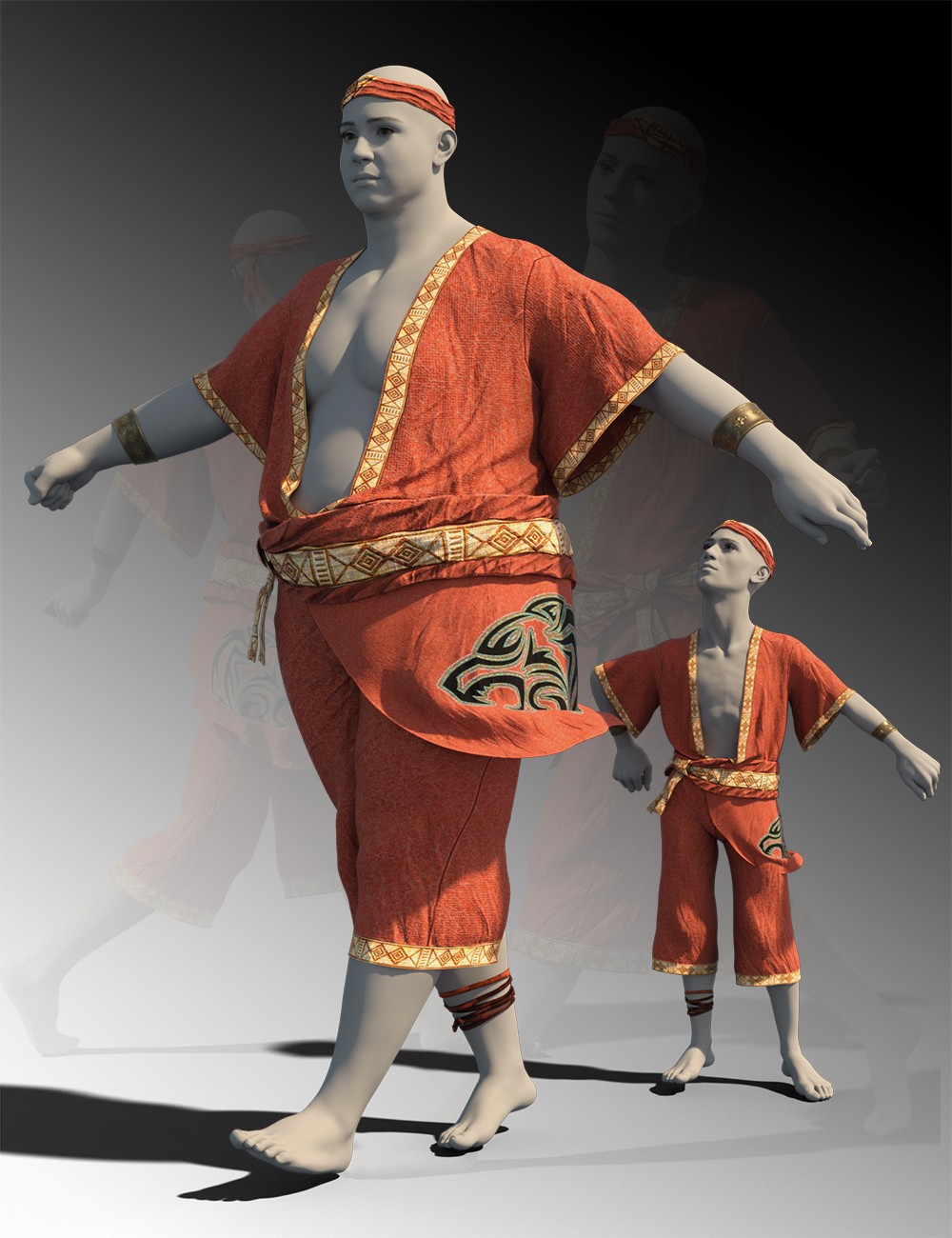 dForce Warrior Monk Outfit for Genesis 9 by N/A