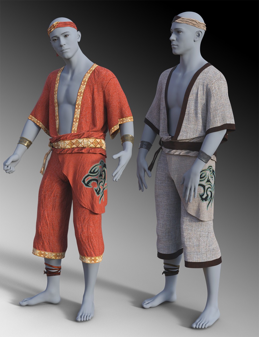dForce Warrior Monk Outfit for Genesis 9 by N/A