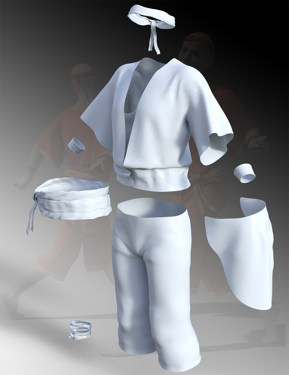 dForce Warrior Monk Outfit for Genesis 9 by N/A