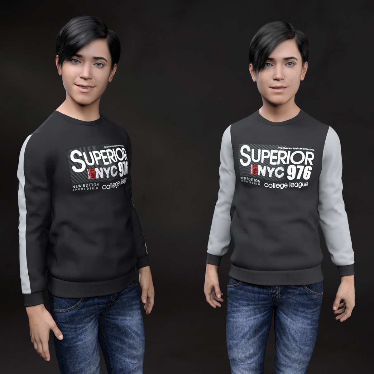 Urban Style Sweatshirts for G8M MEGA Wardrobe by N/A