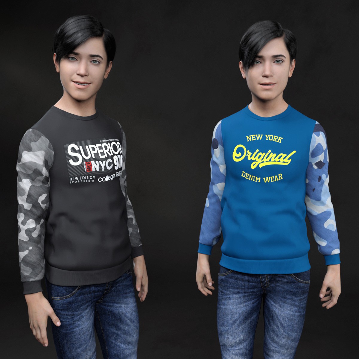 Urban Style Sweatshirts for G8M MEGA Wardrobe by N/A