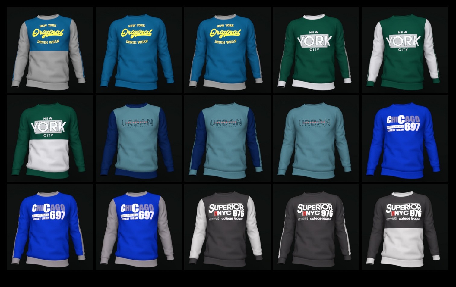 Urban Style Sweatshirts for G8M MEGA Wardrobe by N/A