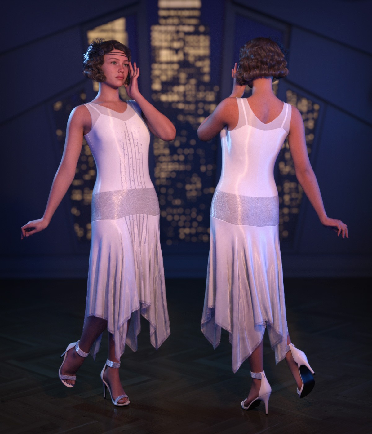 FRQ dForce: 1920s Dress for Genesis 9 by N/A