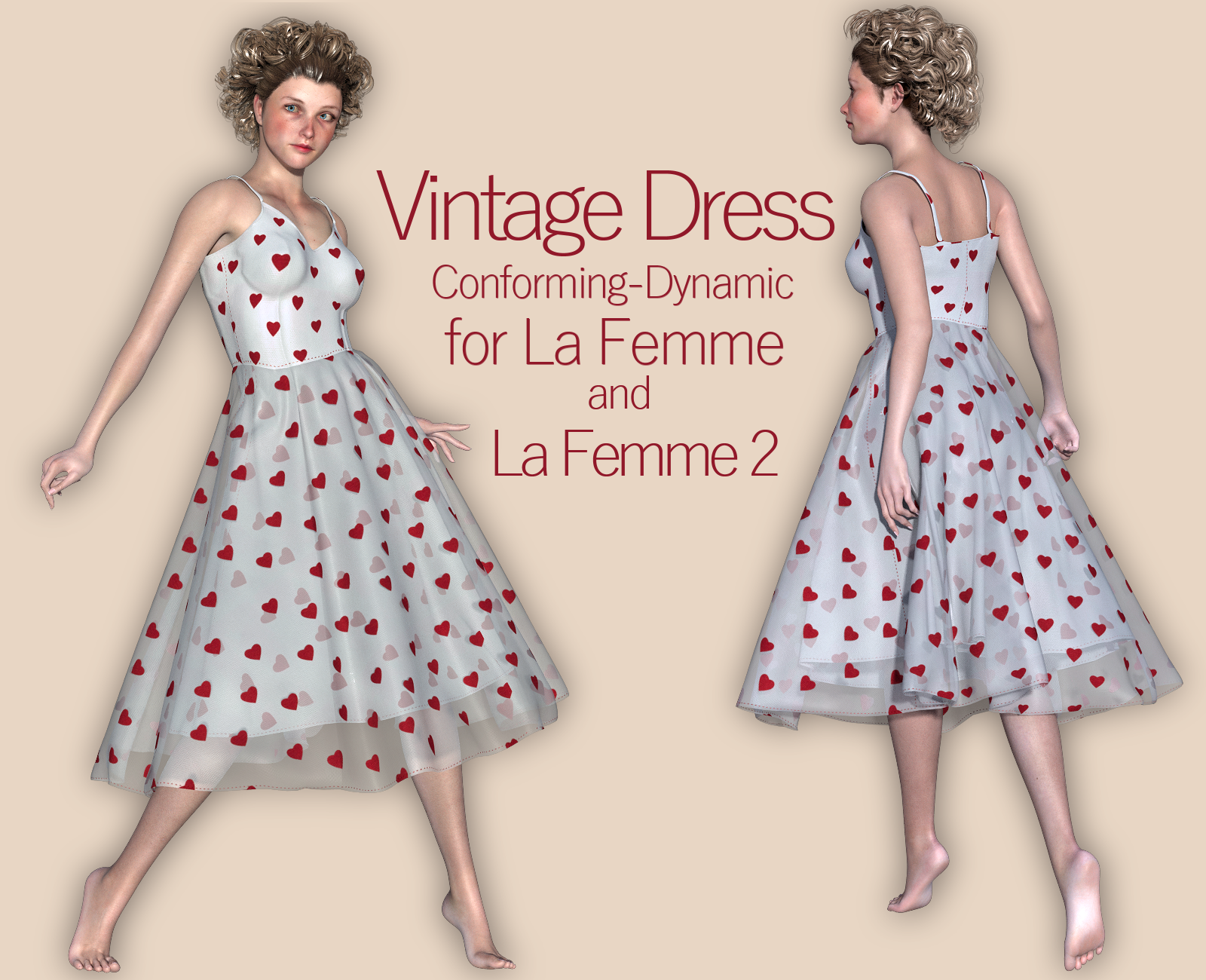 Vintage Dress for La Femme 1 and 2 by N/A