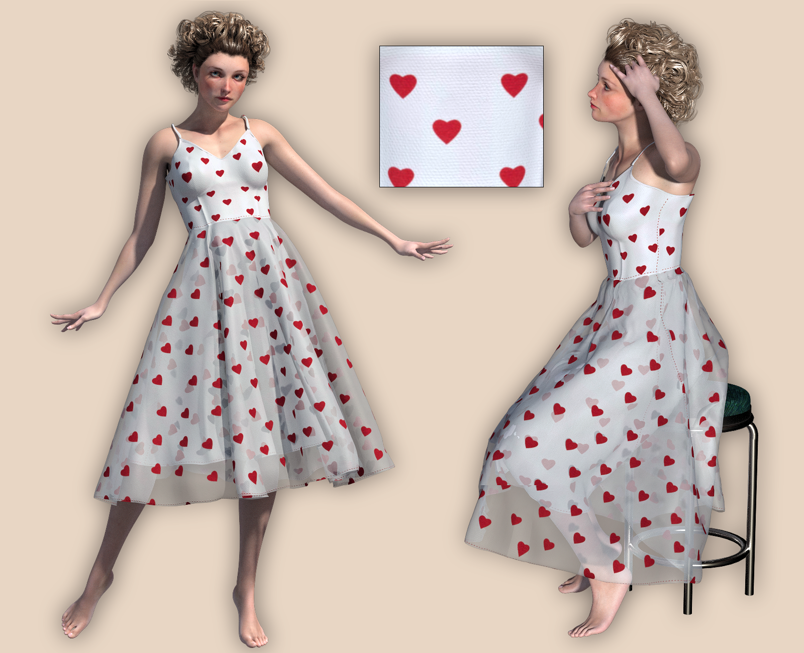 Vintage Dress for La Femme 1 and 2 by N/A