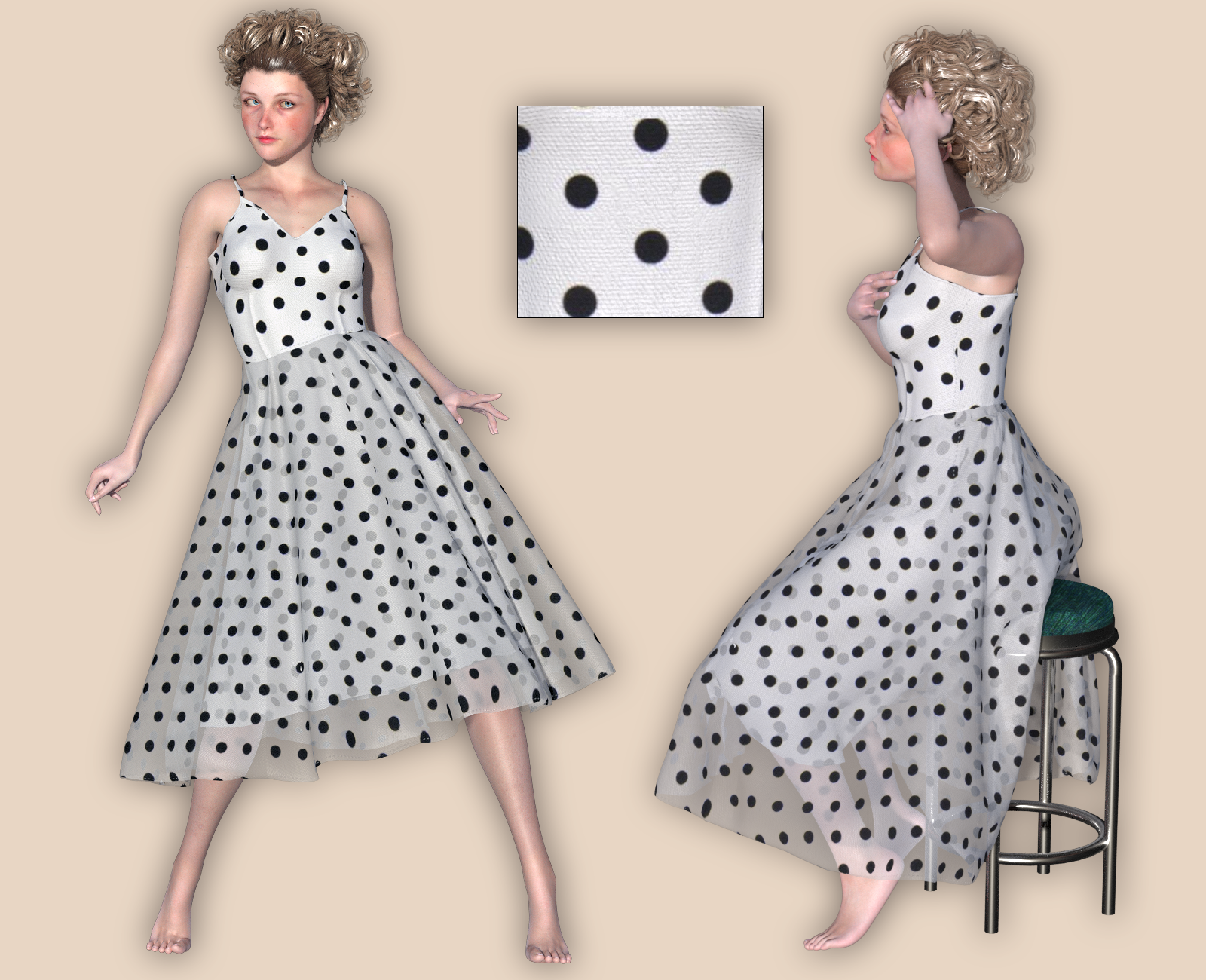 Vintage Dress for La Femme 1 and 2 by N/A