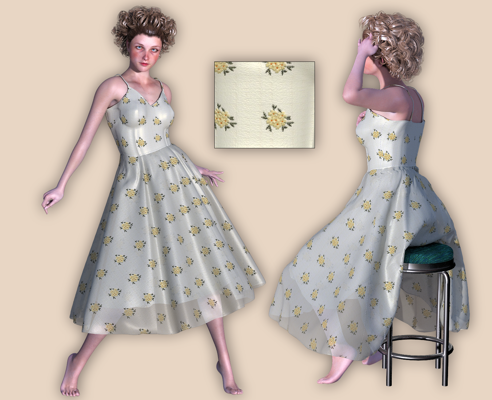 Vintage Dress for La Femme 1 and 2 by N/A