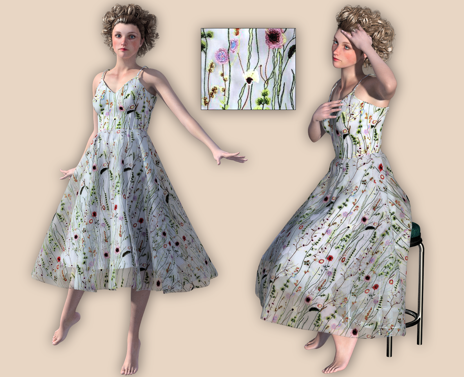 Vintage Dress for La Femme 1 and 2 by N/A