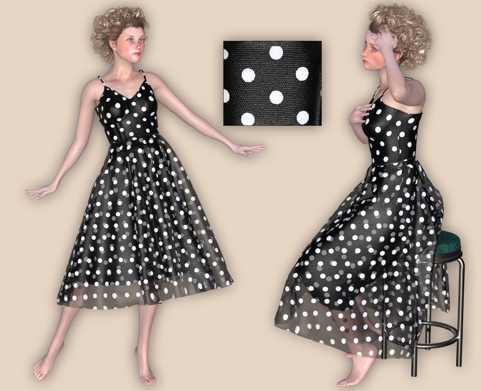 Vintage Dress for La Femme 1 and 2 by N/A