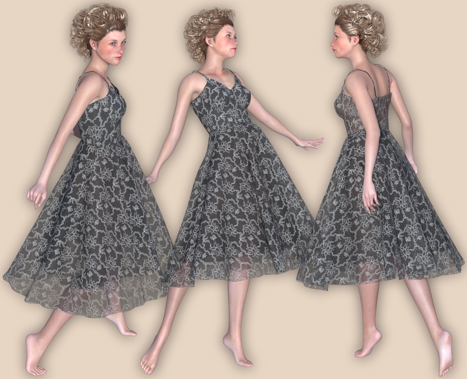 Vintage Dress for La Femme 1 and 2 by N/A
