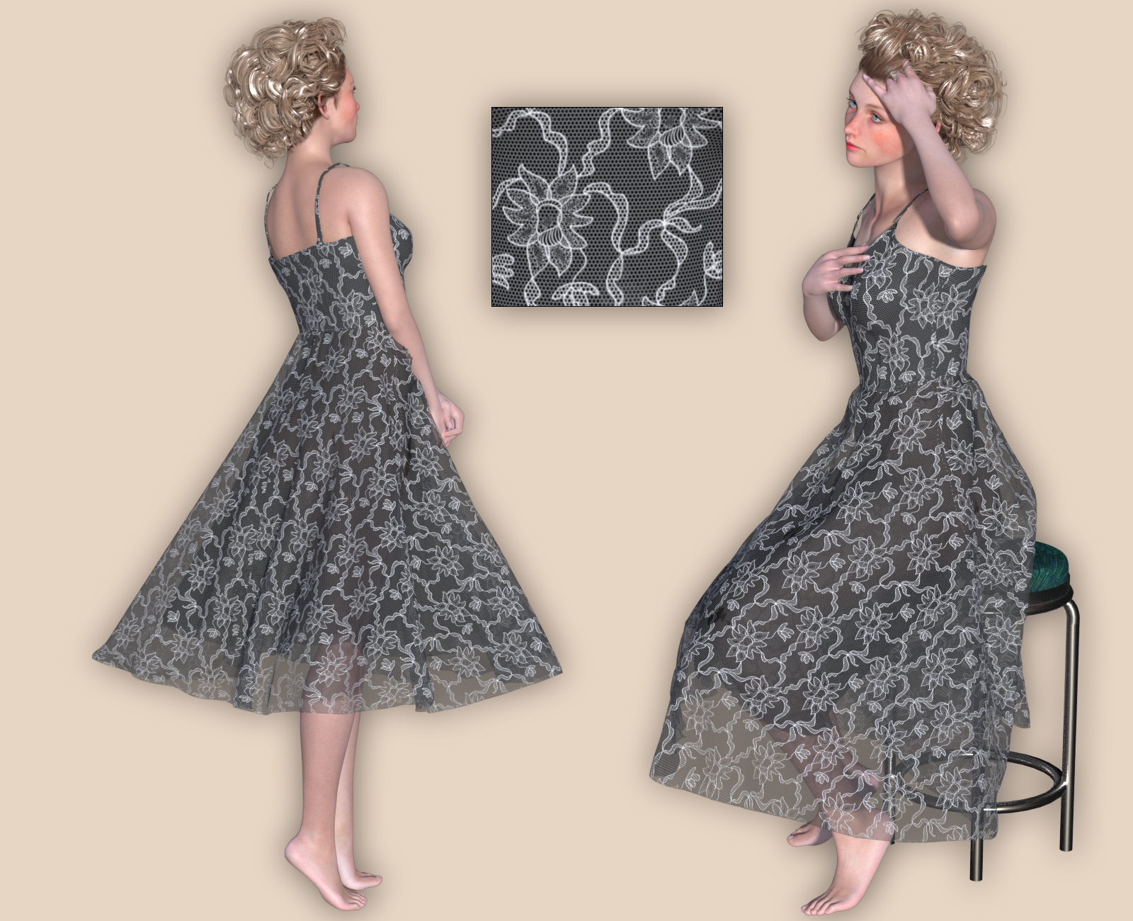 Vintage Dress for La Femme 1 and 2 by N/A