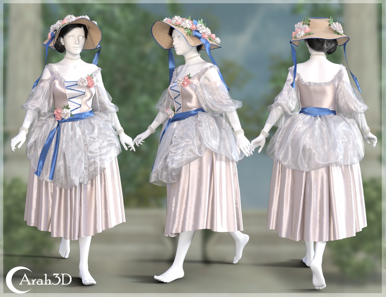 Arah3D Pastoral Summer D-force Outfit for G8F by N/A
