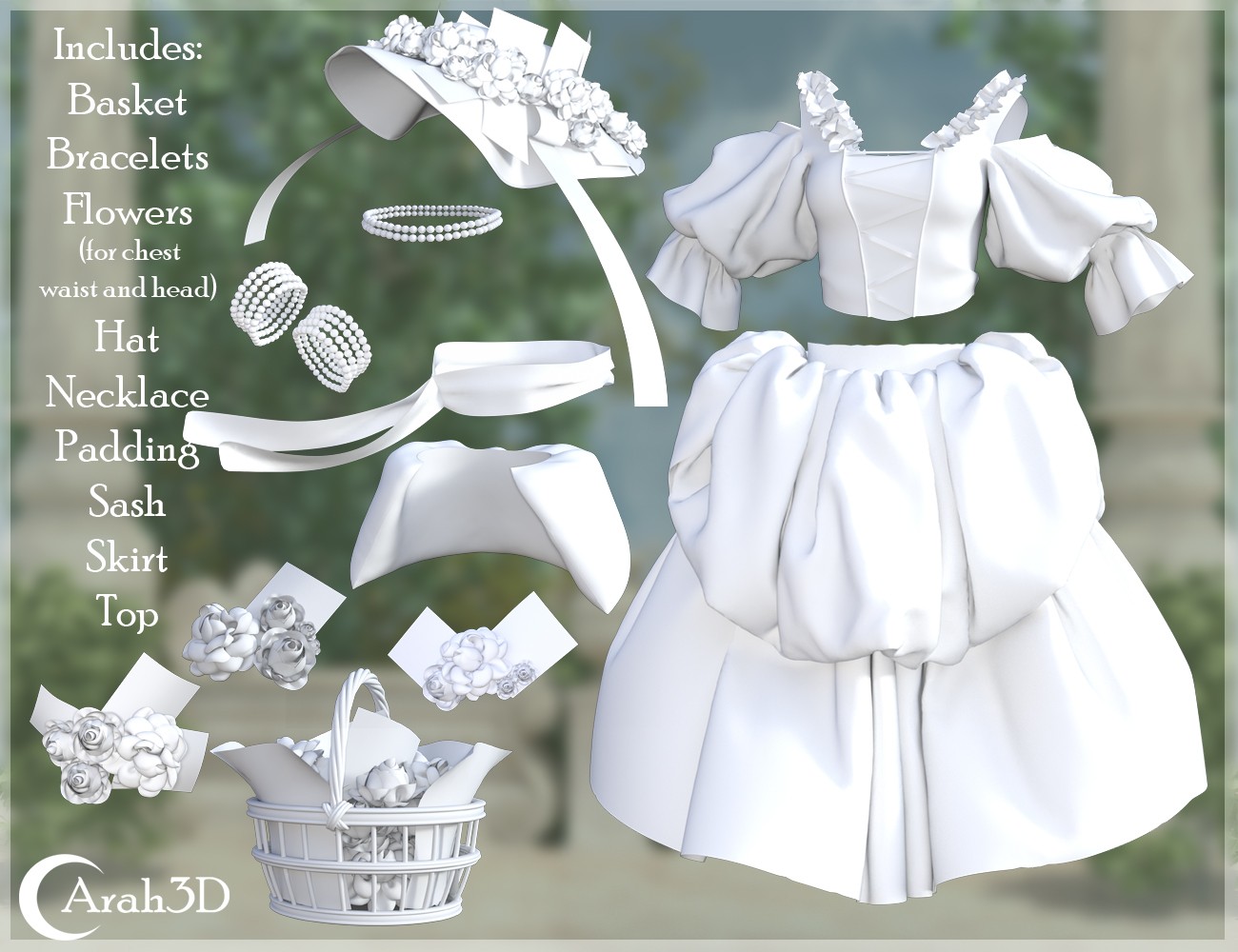 Arah3D Pastoral Summer D-force Outfit for G8F by N/A