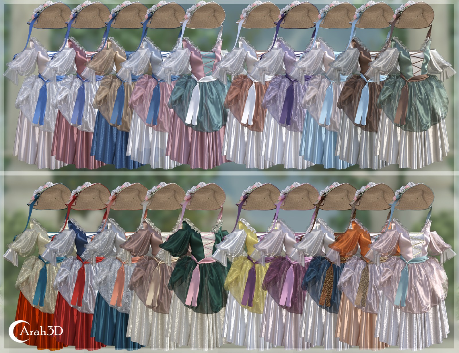 Arah3D Pastoral Summer D-force Outfit for G8F by N/A