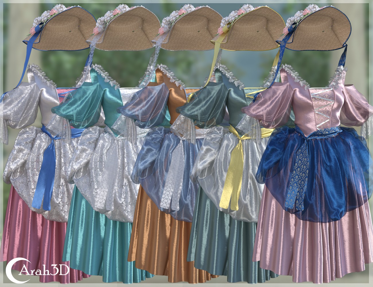 Arah3D Pastoral Summer D-force Outfit for G8F by N/A