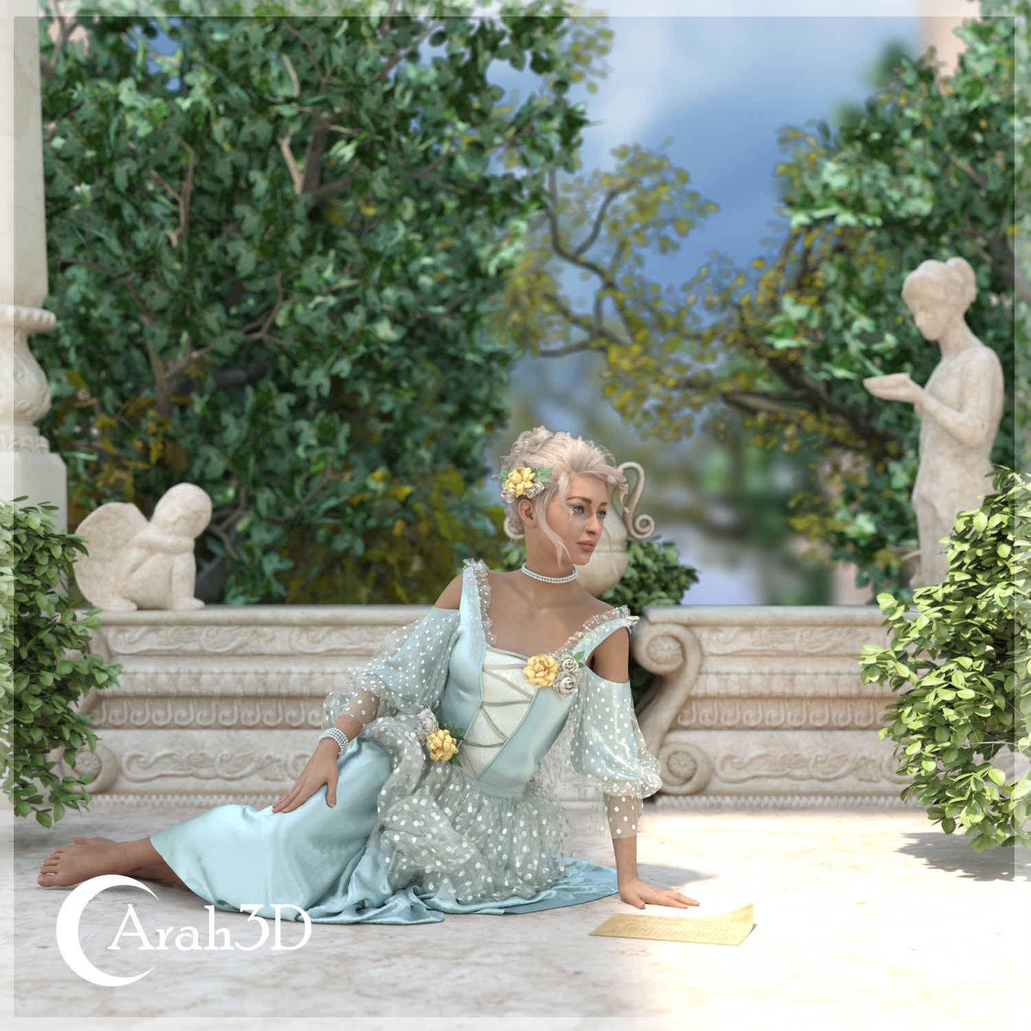 Arah3D Pastoral Summer D-force Outfit for G8F by N/A