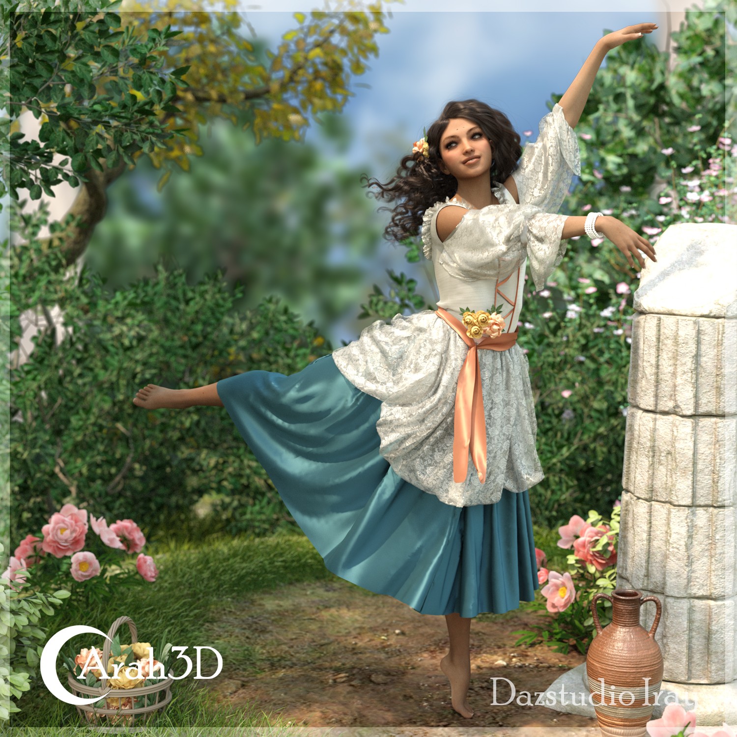 Arah3D Pastoral Summer D-force Outfit for G8F by N/A