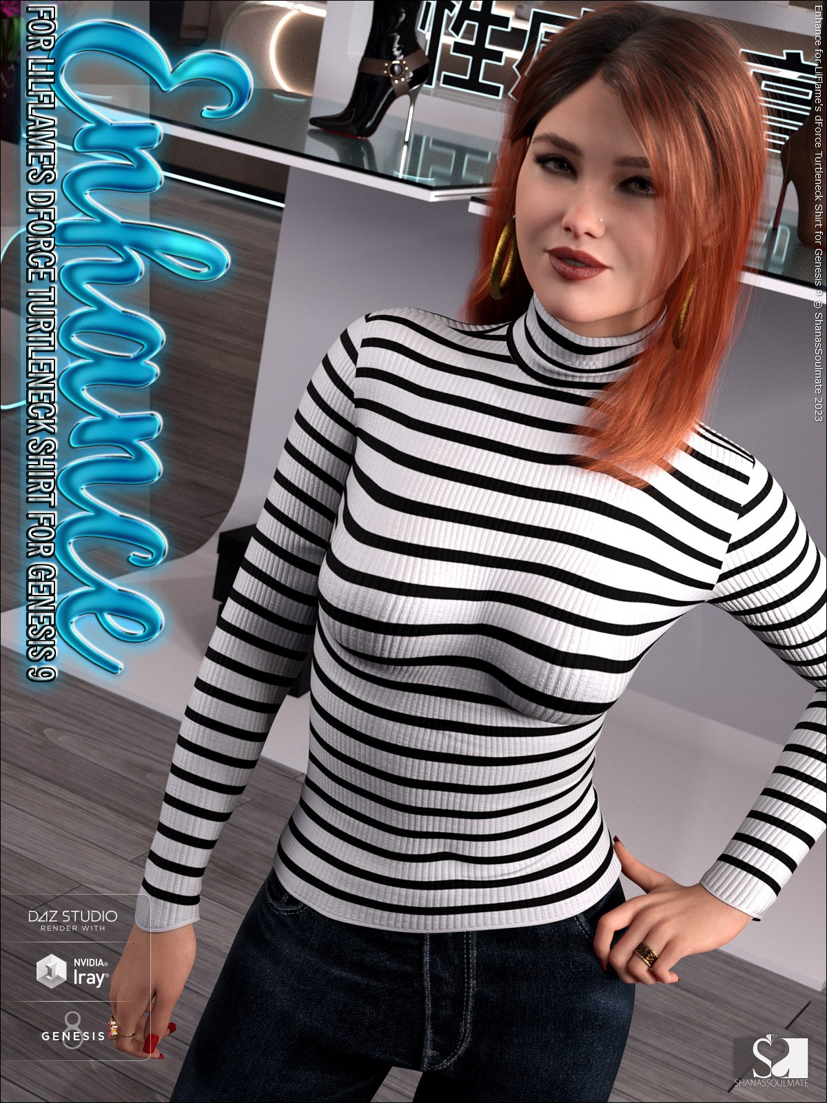 Enhance for dForce Turtleneck Shirt for Genesis 9 by N/A