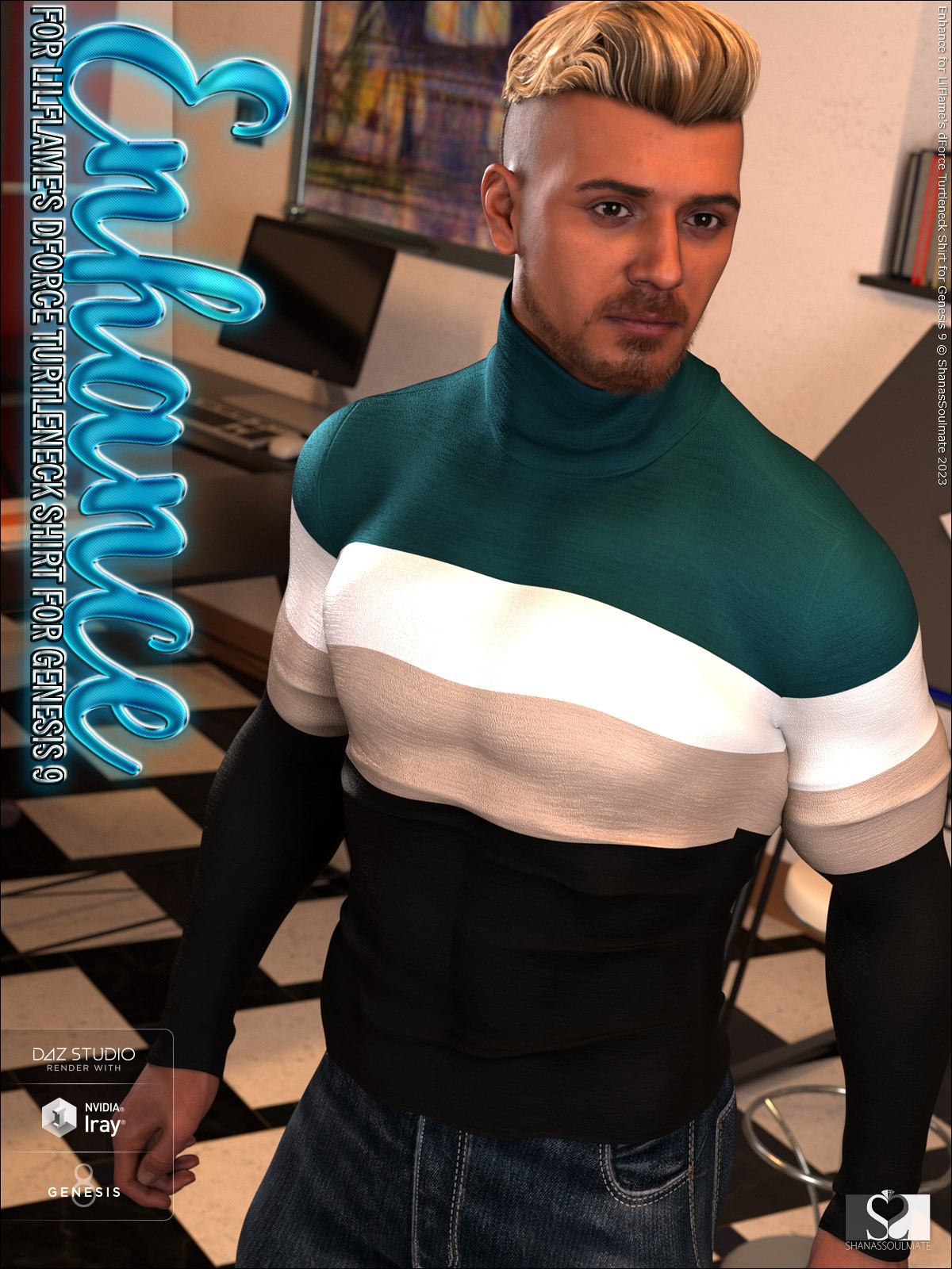 Enhance for dForce Turtleneck Shirt for Genesis 9 by N/A