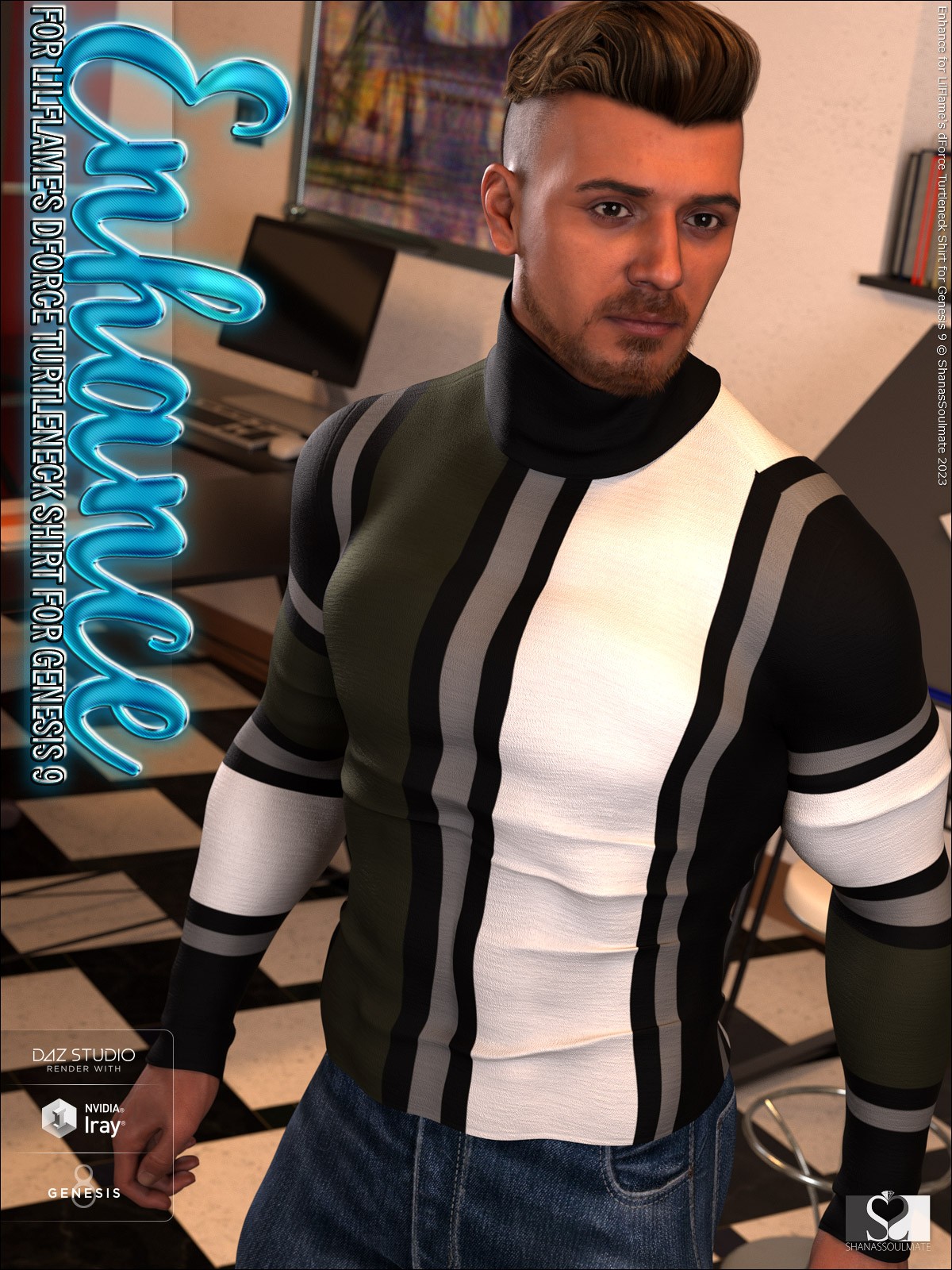 Enhance for dForce Turtleneck Shirt for Genesis 9 by N/A
