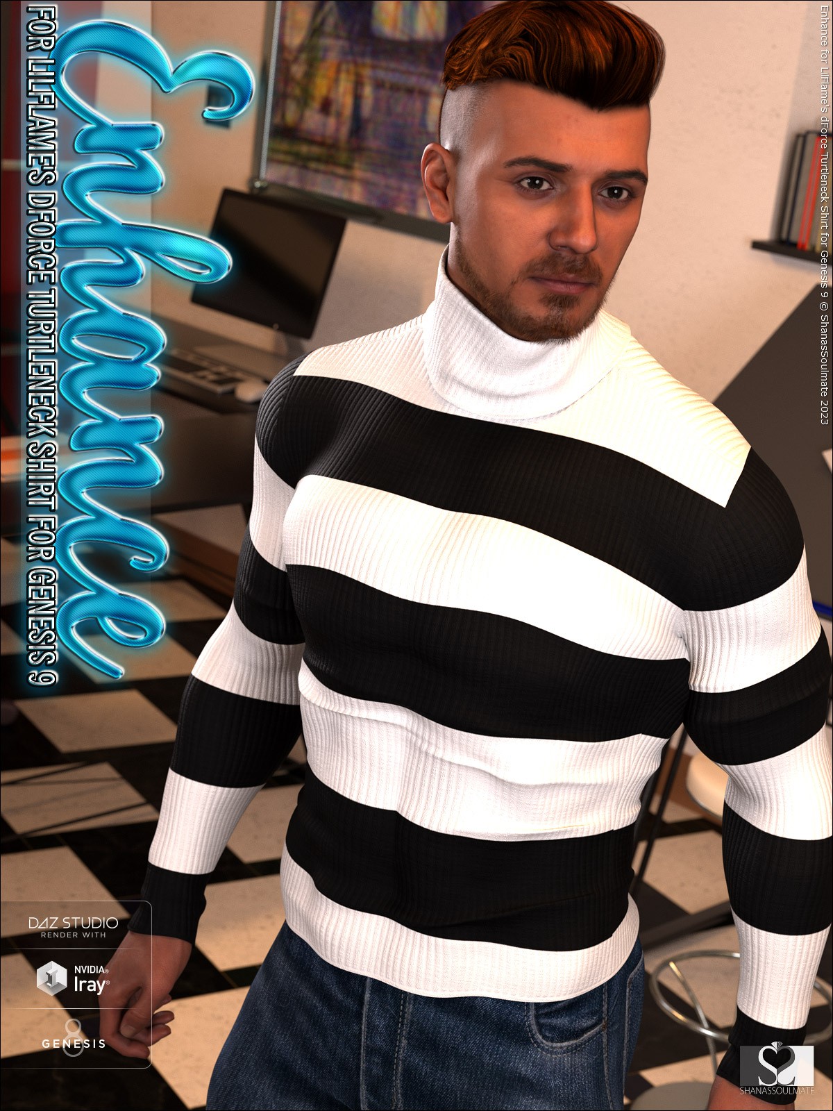 Enhance for dForce Turtleneck Shirt for Genesis 9 by N/A