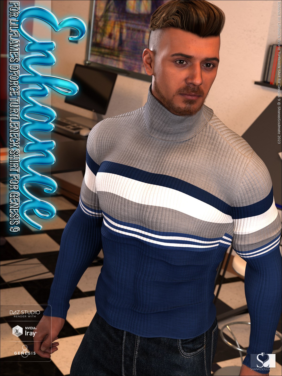Enhance for dForce Turtleneck Shirt for Genesis 9 by N/A