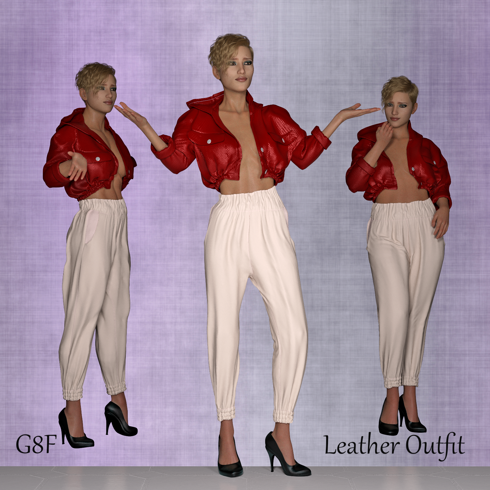Leather Outfit for Genesis 8 and 8.1 Females by N/A