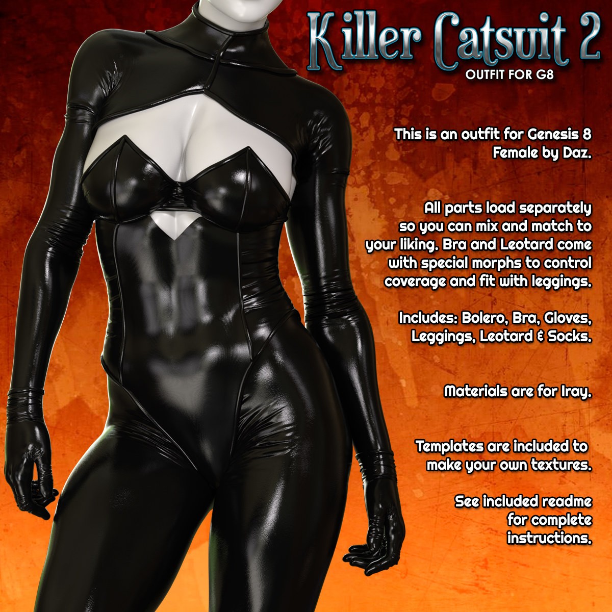 Exnem Killer Catsuit 2 for Genesis 8 Female by N/A