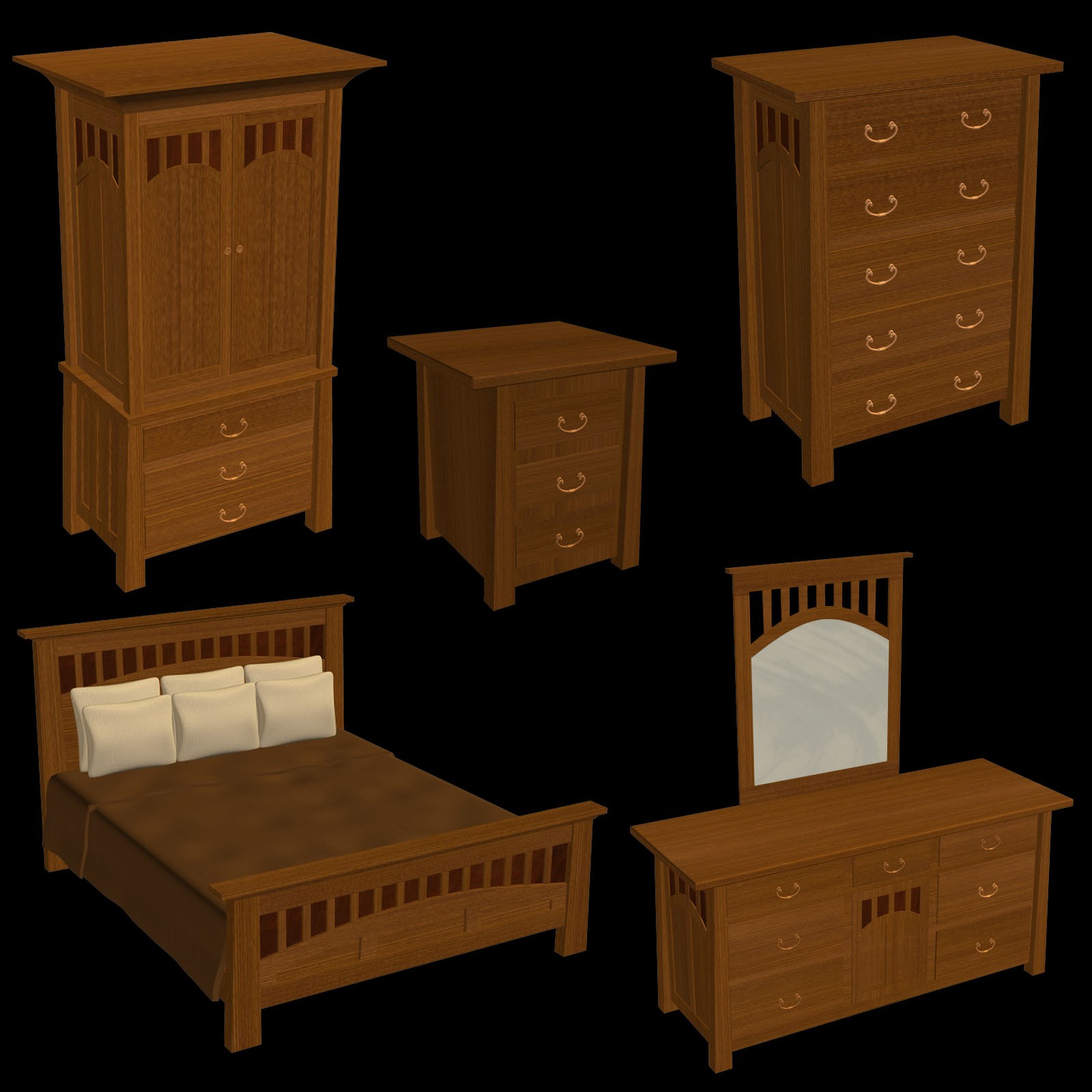 Mission-Style Bedroom Set by N/A