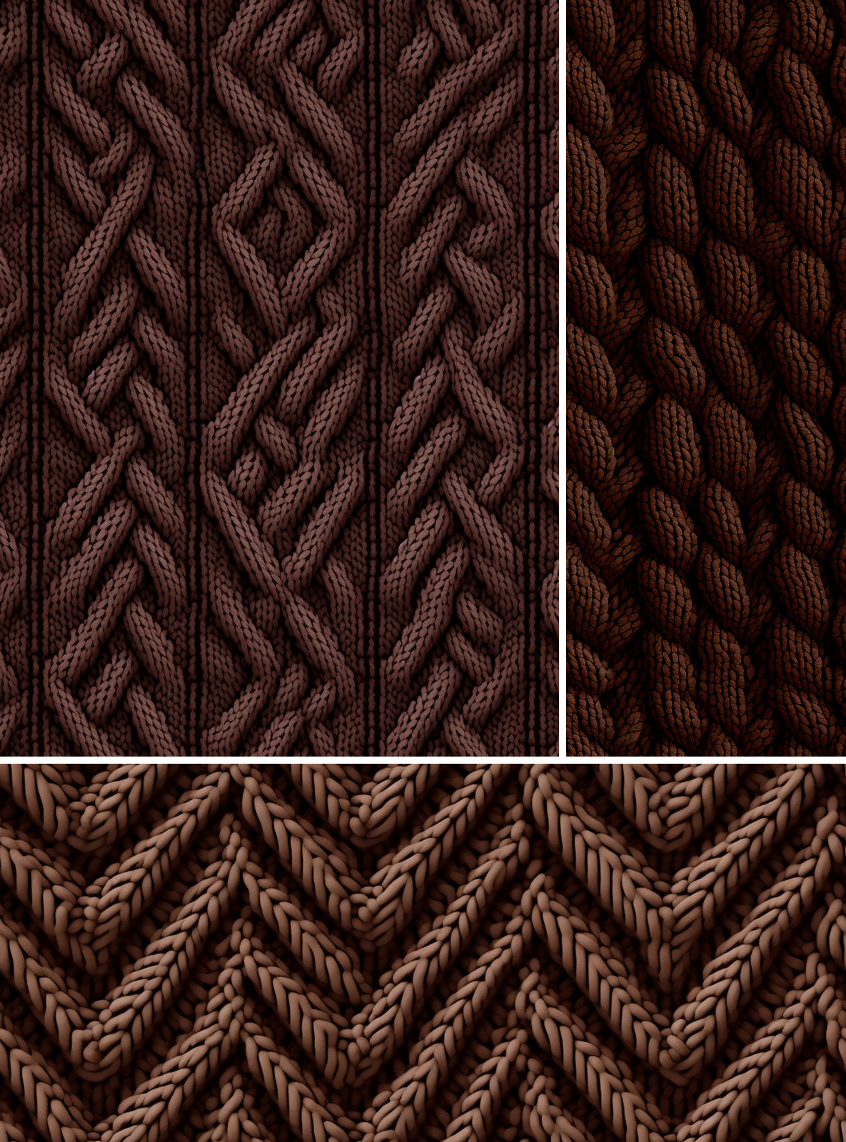 seamless knitting brown white by N/A