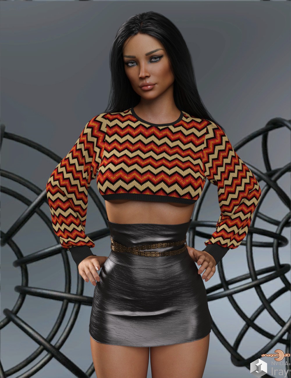 VERSUS - D-Force Cute Crop Top for Genesis 8 and 9 Females by N/A