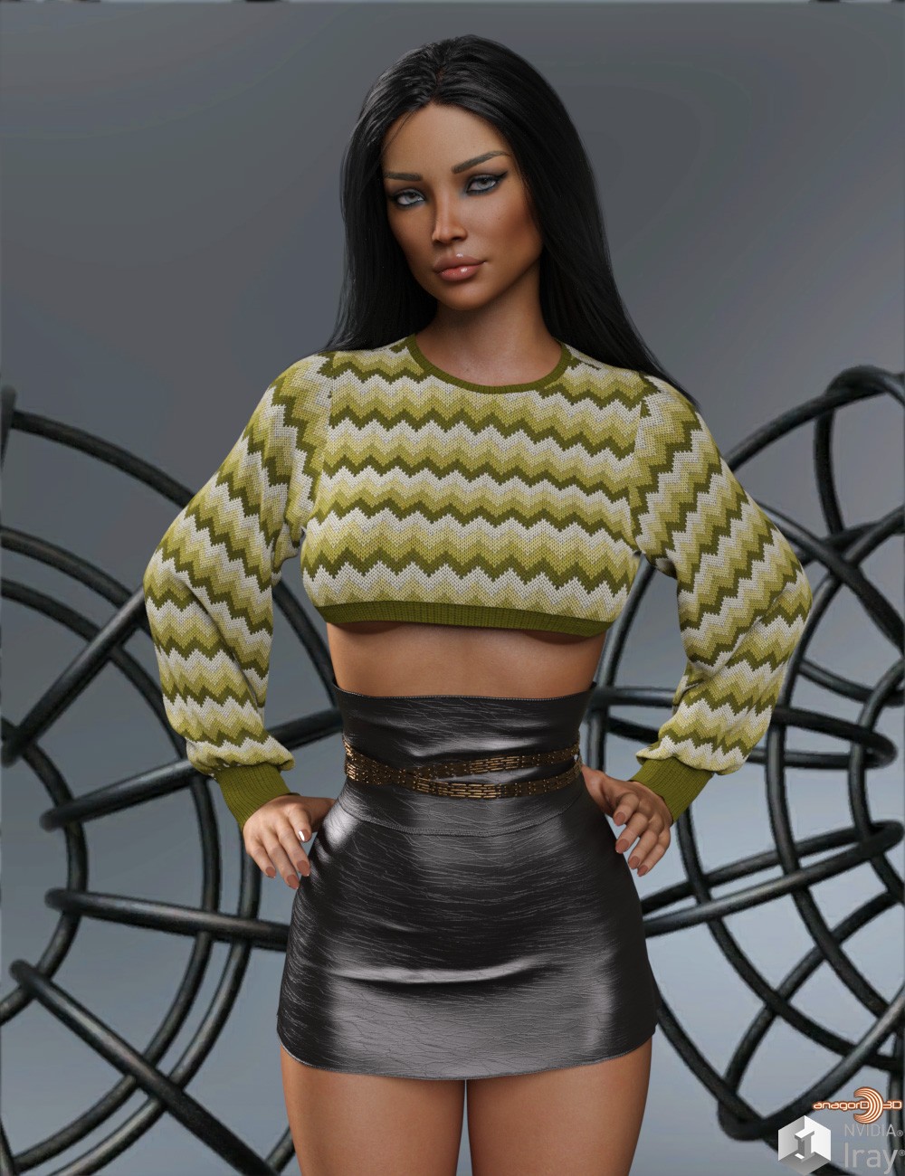 VERSUS - D-Force Cute Crop Top for Genesis 8 and 9 Females by N/A
