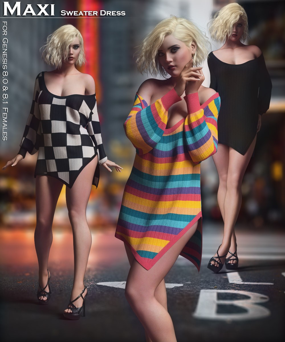 Maxi Sweater Dress for G8/8.1 Females by N/A