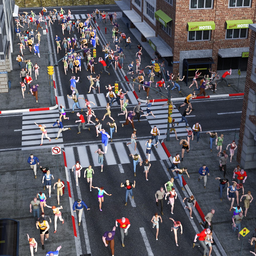 LOWREZ People Running for Daz Studio by N/A