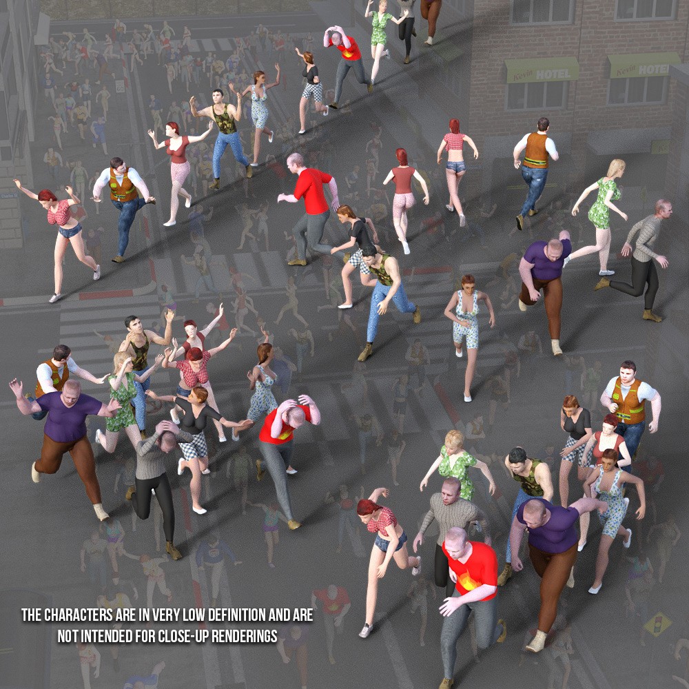 LOWREZ People Running for Daz Studio by N/A