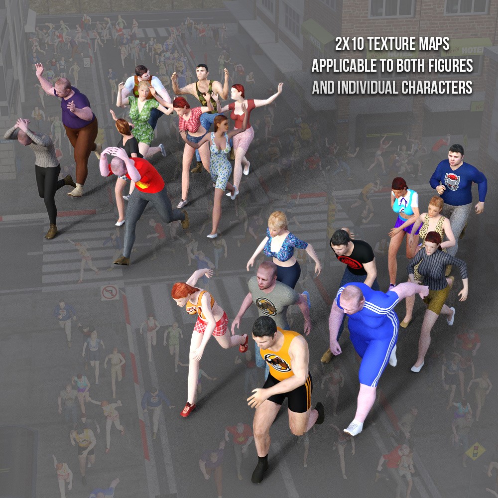 LOWREZ People Running for Daz Studio by N/A
