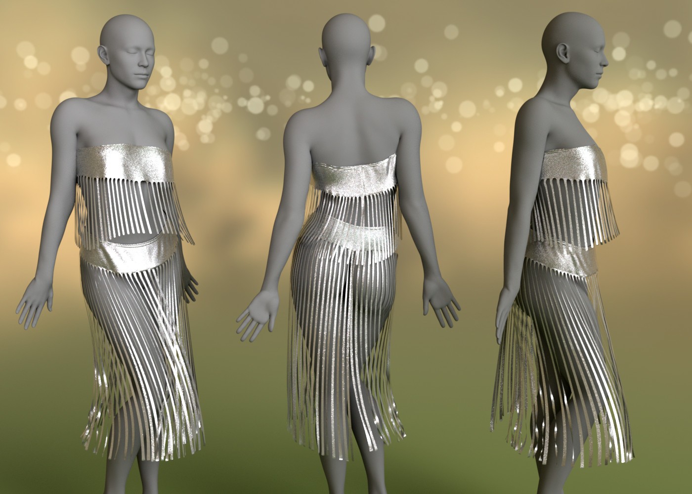 Bling-Bling Fringe Outfit Genesis 9 by N/A