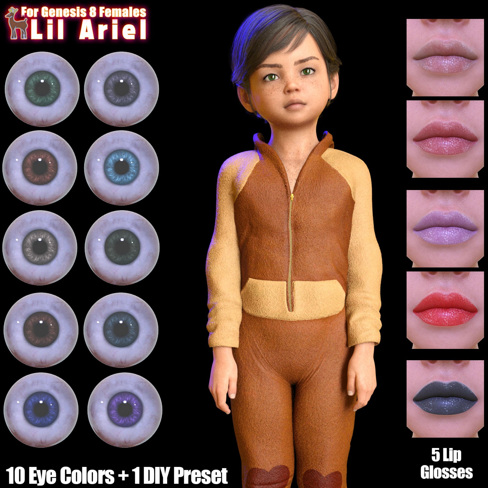 Frosty Friends: Lil Ariel for Genesis 8 Females by N/A