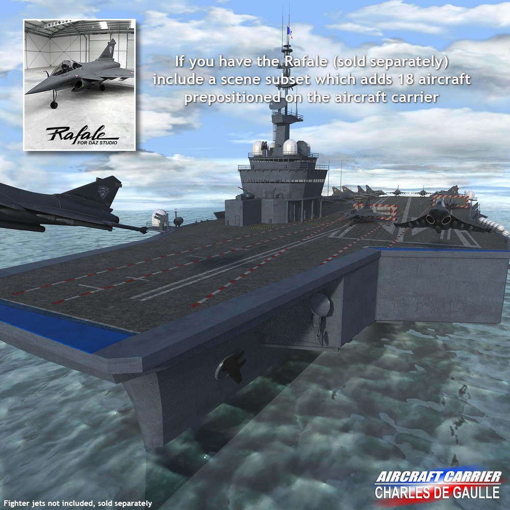 Aircraft Carrier - Charles de Gaulle for Daz Studio by N/A