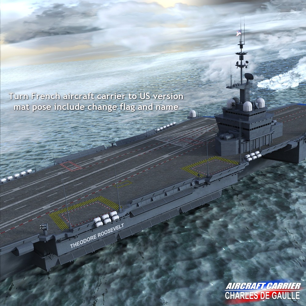 Aircraft Carrier - Charles de Gaulle for Daz Studio by N/A