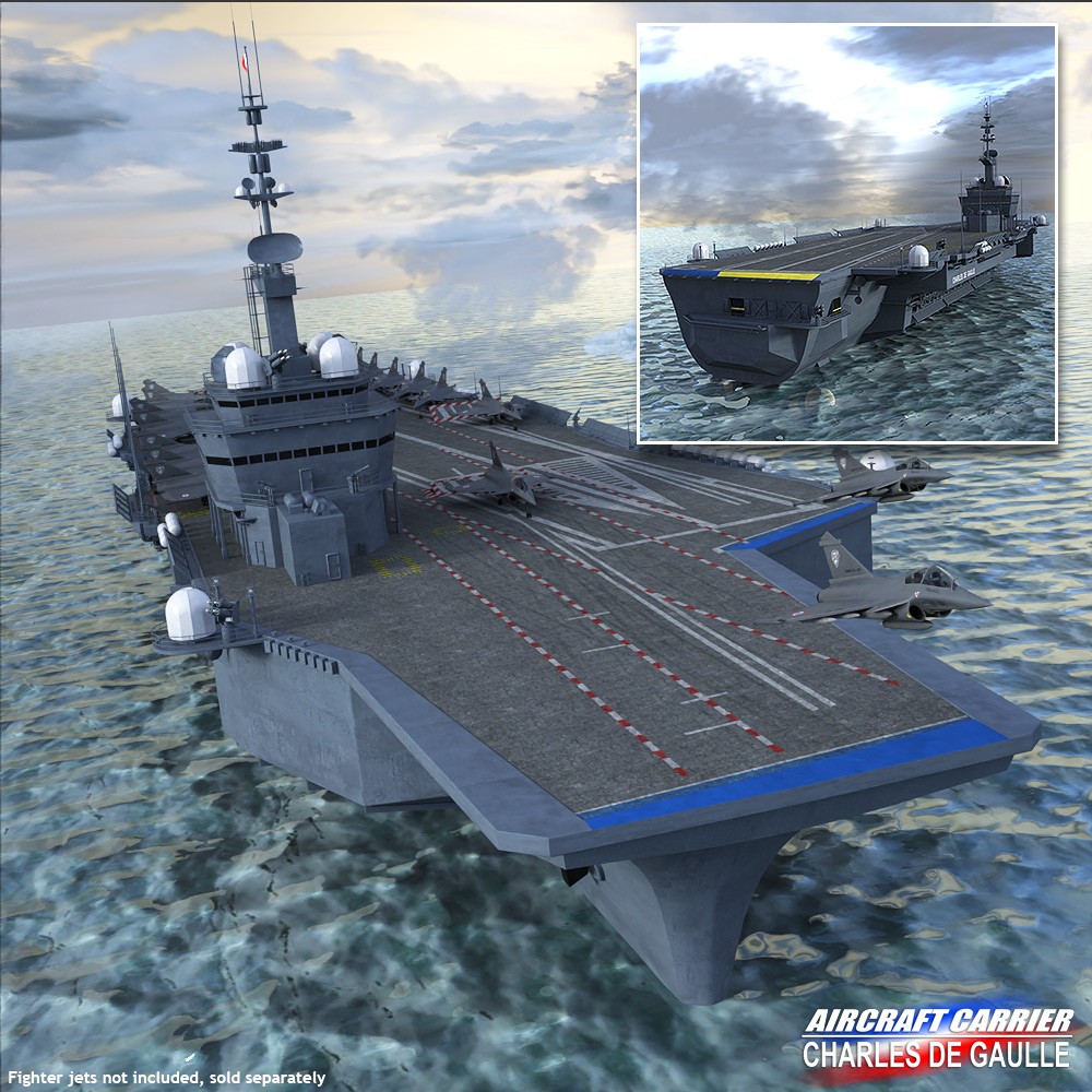 Aircraft Carrier - Charles de Gaulle for Daz Studio by N/A