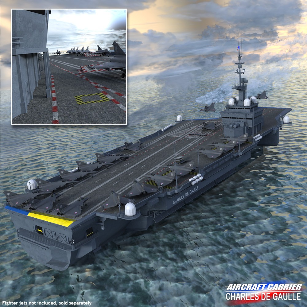 Aircraft Carrier - Charles de Gaulle for Daz Studio by N/A