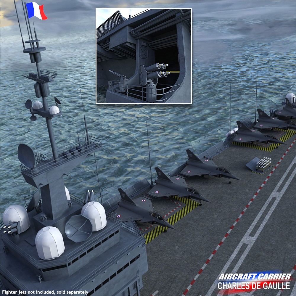 Aircraft Carrier - Charles de Gaulle for Daz Studio by N/A
