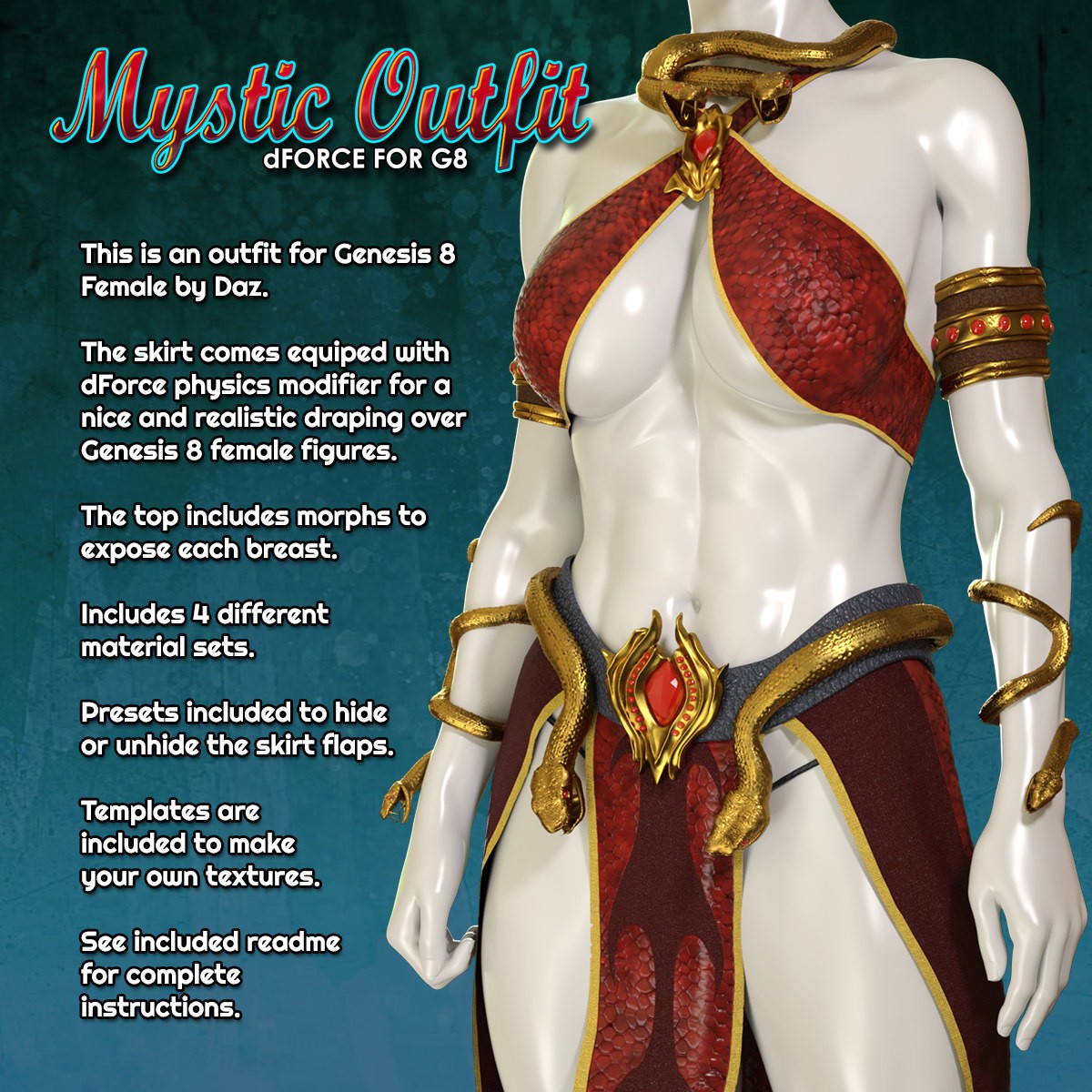 Exnem dForce Mystic Outfit for Gensis 8 Female by N/A