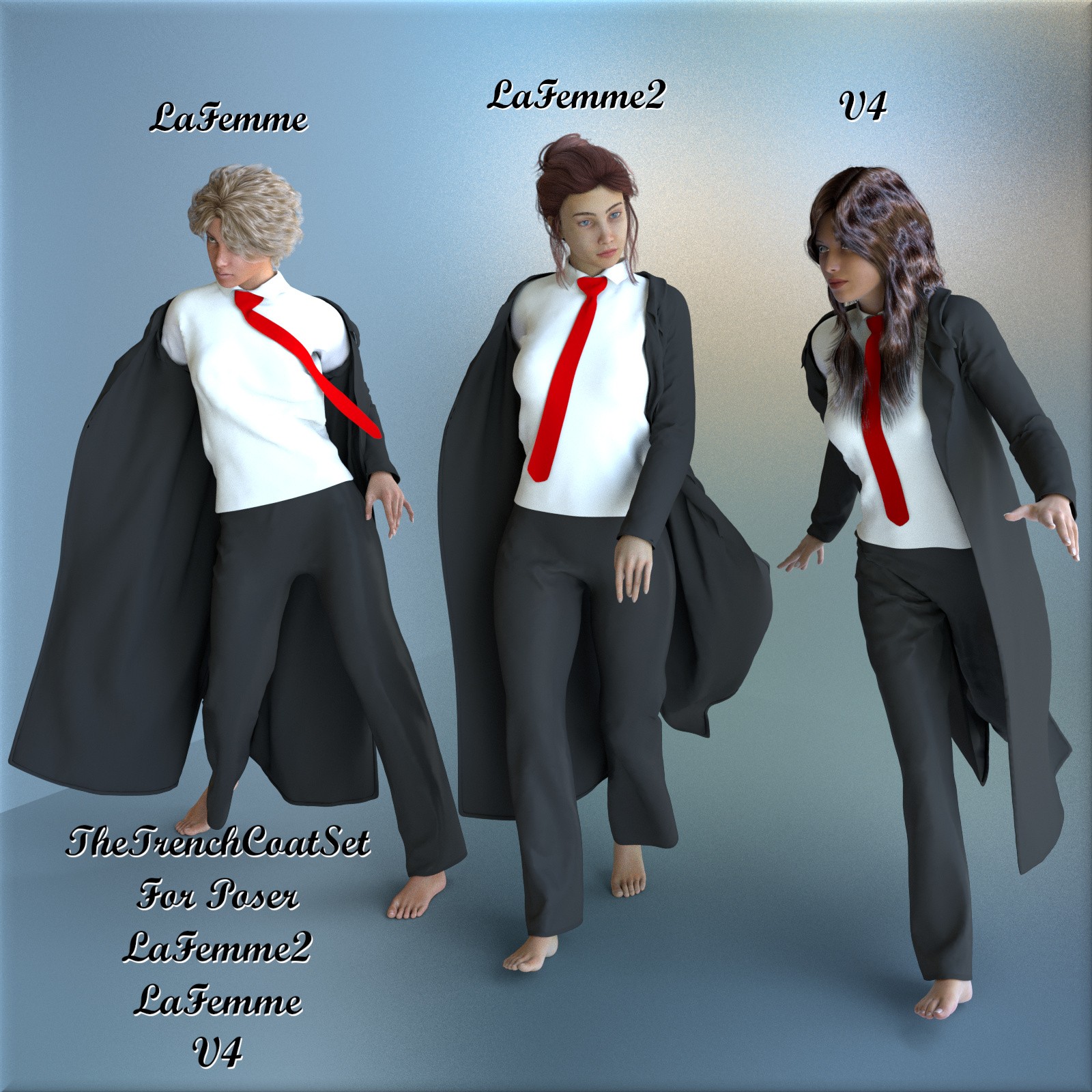 TheTrenchCoatSet for LaFemme2, LaFemme and V4 by N/A